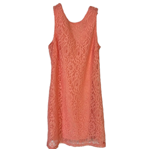 C DRESS Lace Coral Peach Sleeveless Dress. SZ. Sm